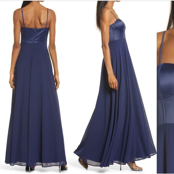 Lulus Best Part of Me Satin Bustier Chiffon Gown - Picture 10 of 10